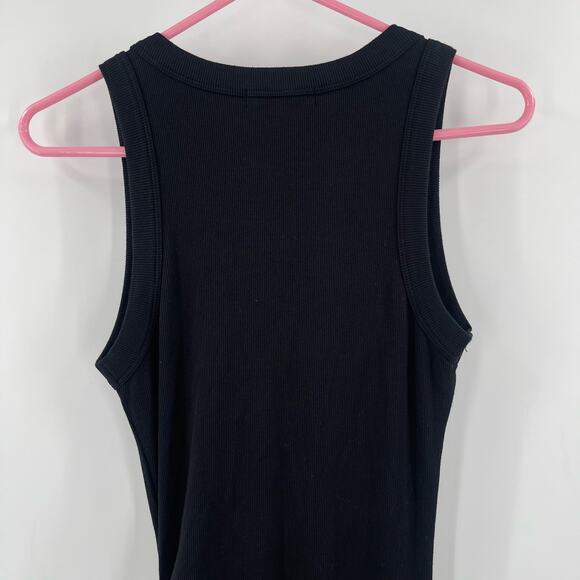 NEW MICHAEL STARS Marine Dress Size Small Black Ribbed Ruched Tie Maxi Bodycon - Picture 6 of 13